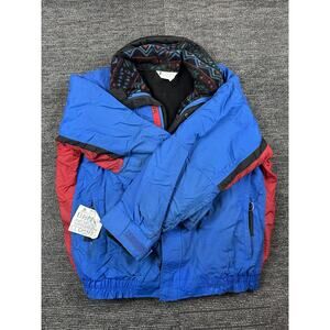 Vintage Columbia Mens Large Ski Jacket Blue Red